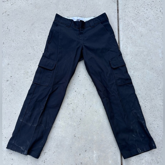 DICKIES Relaxed Straight Navy Twill Cargo Trouser Work Pant Unisex 28x30 - Picture 5 of 6